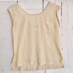 MINE Brand Blouse w/ Lace Detailed Back